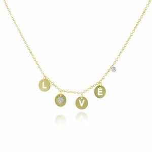 14 Karat "Love" Diamond Station Necklace